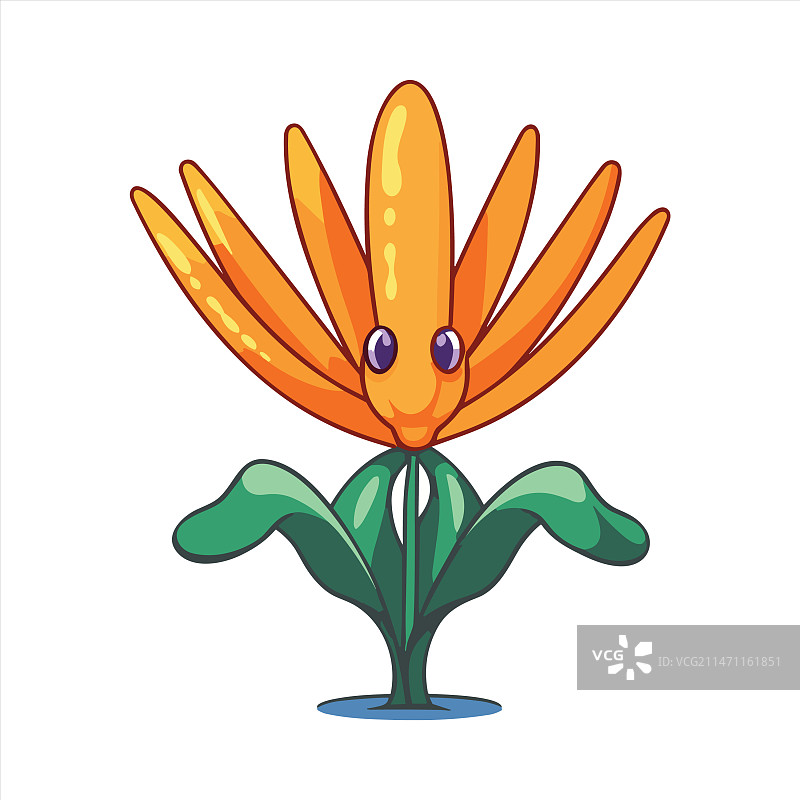 可爱有趣的卡通海百合剪贴画图片素材