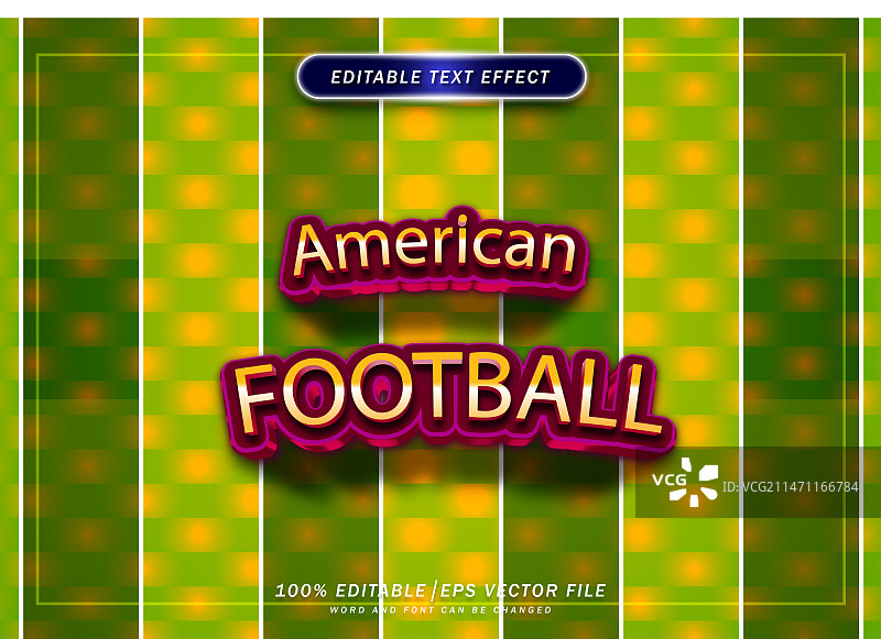 可编辑的橄榄球文字效果字体图片素材