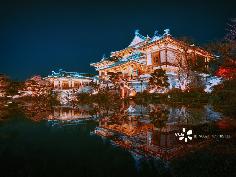 金陵小镇夜色美图片素材