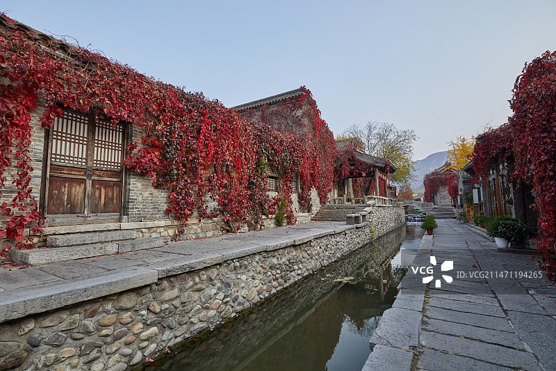秋天的北京古北水镇风景图片素材