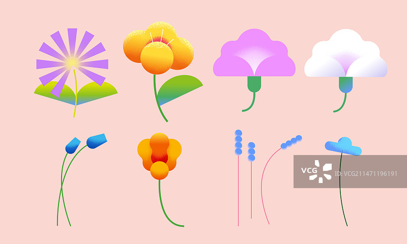 可爱花朵素材组合图片素材