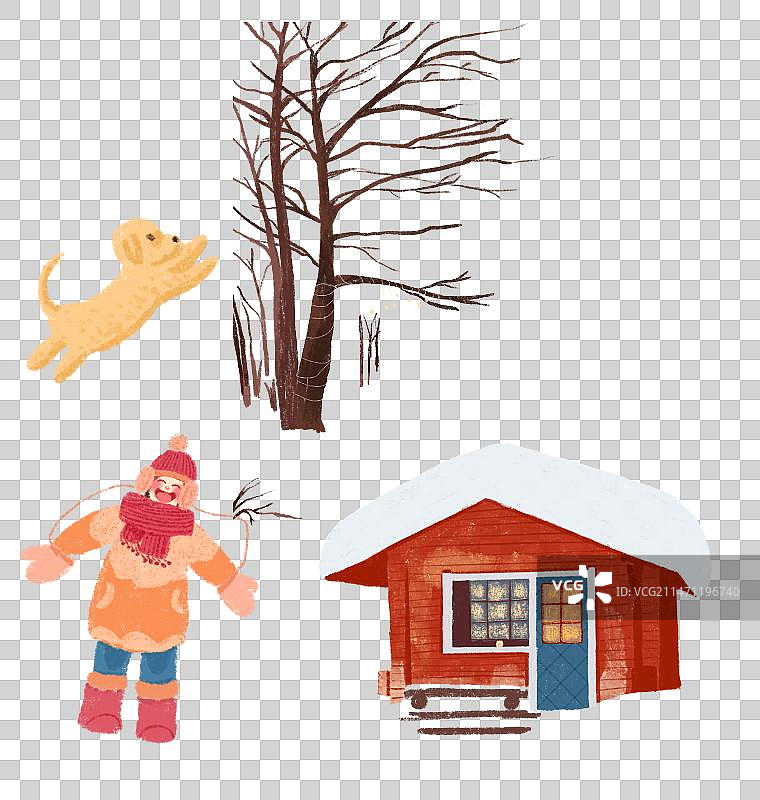 雪天雪乡免抠图元素图片素材