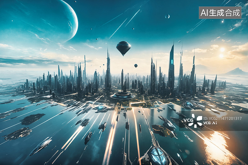 【AI数字艺术】未来世界元宇宙概念图片素材