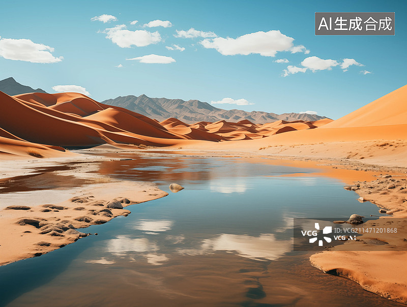 【AI数字艺术】沙漠自然风光，沙漠背景图片素材