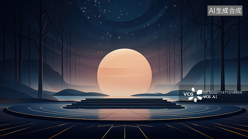 【AI数字艺术】太阳背景商务展台图片素材