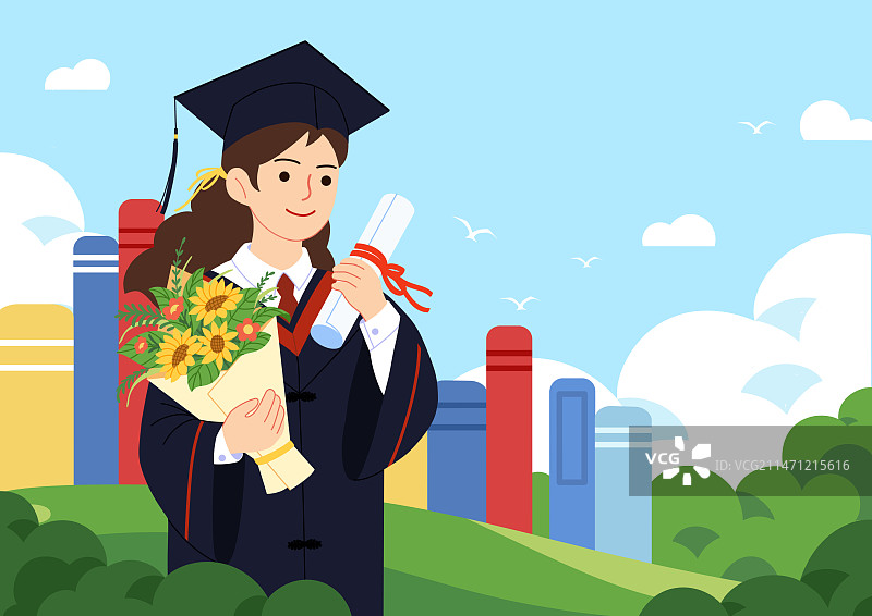 毕业典礼 穿着学士服的人图片素材