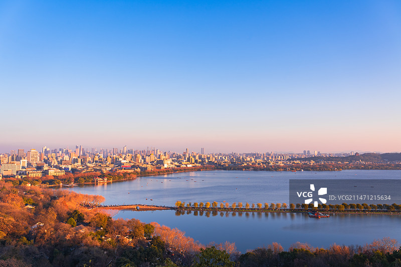 杭州西湖秋天自然风景图片素材