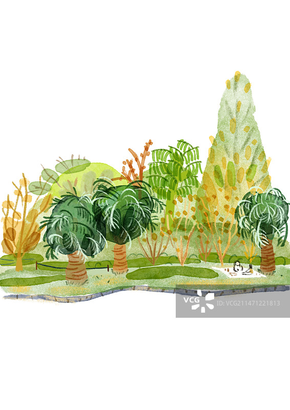 公园一角图片素材