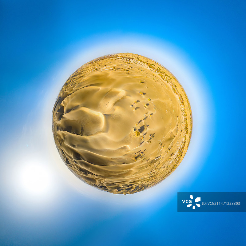 2023.10.20航拍新疆巴音郭楞蒙古自治州尉犁县塔克拉玛干沙漠胡杨树全景图。图片素材