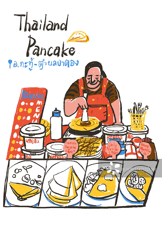 可丽饼摊位图片素材