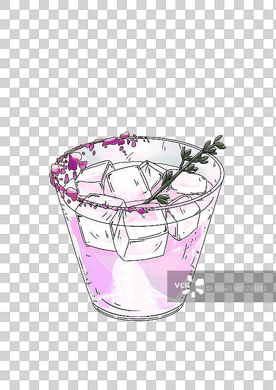 白色背景下的玻璃饮料特写镜头图片素材