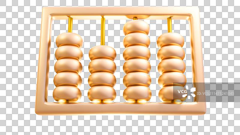 3d中式年货节金算盘元素插画图片素材