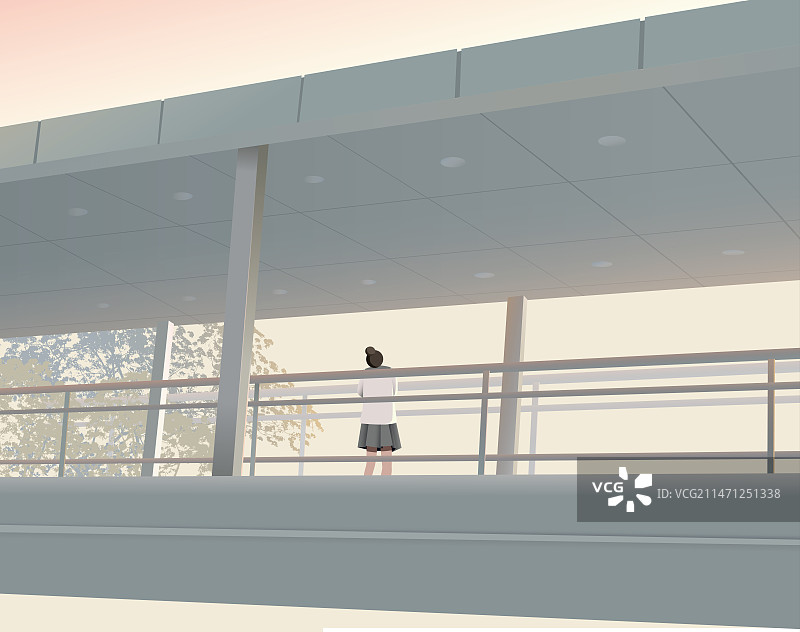 一个人的走廊图片素材