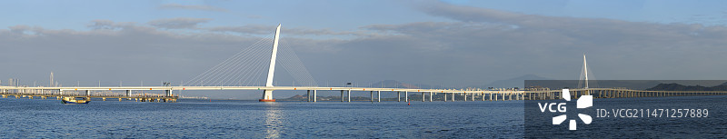 深圳湾公路大桥全景图片素材