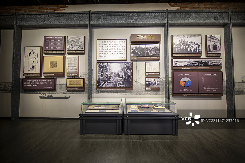 上海中共一大纪念馆（中国共产党第一次全国代表大会纪念馆）展厅一角图片素材