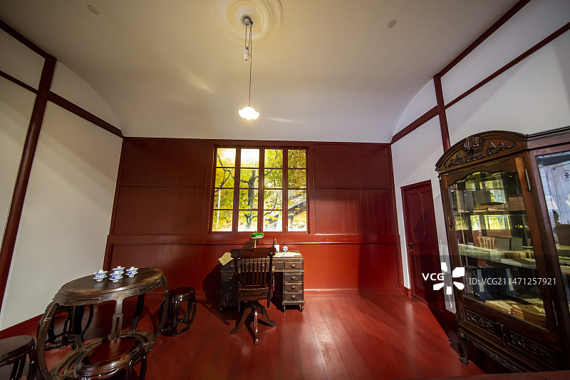 上海中共一大纪念馆（中国共产党第一次全国代表大会纪念馆）展厅一角图片素材