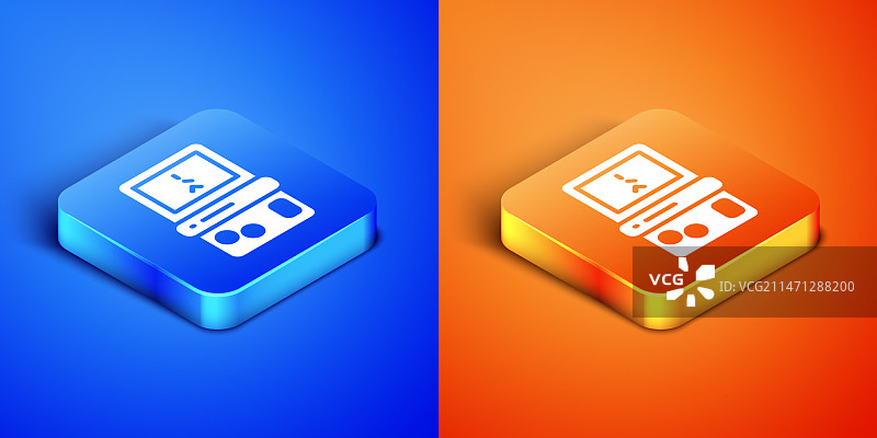 2.5D便携式俄罗斯方块电子游戏图标图片素材