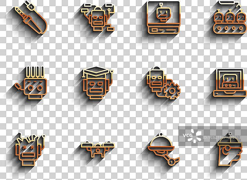 损坏的机器人、无人机与电烙铁图片素材