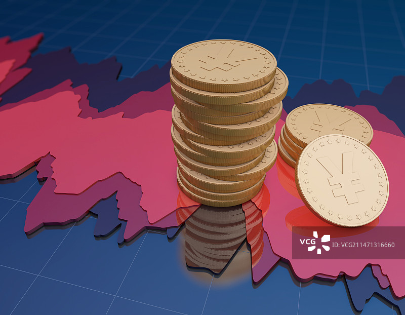 资产的积累财富积累人民币金币图片素材