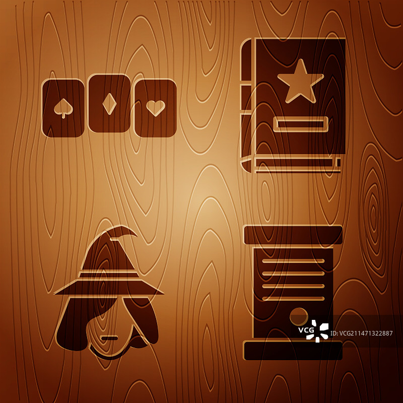 纸莎草纸卷轴扑克牌套装图片素材