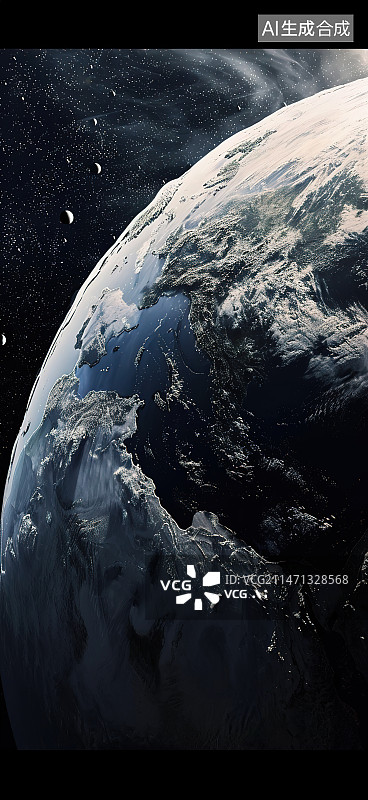 【AI数字艺术】黑色背景下的冰特写镜头图片素材