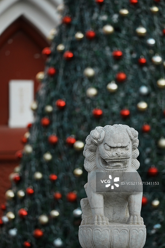 圣诞期间的西什库教堂图片素材