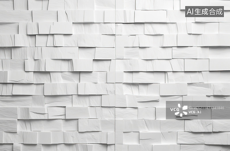 【AI数字艺术】白砖墙全帧拍摄图片素材