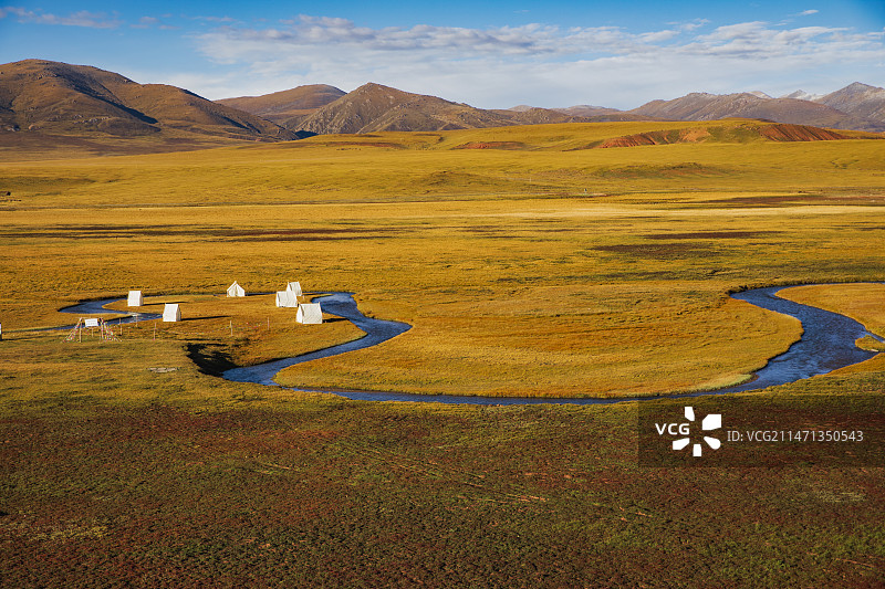 青海治多县通天河1航拍图片素材
