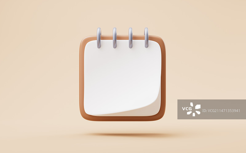 卡通风格便签纸3D渲染图片素材