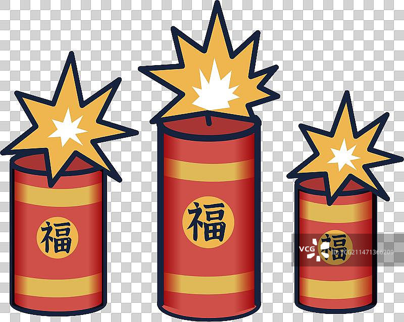 免抠春节红色爆竹烟花图片素材