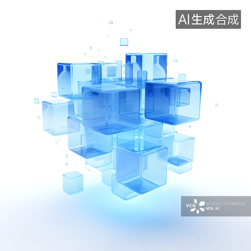 【AI数字艺术】科技能量魔方三维图形图片素材