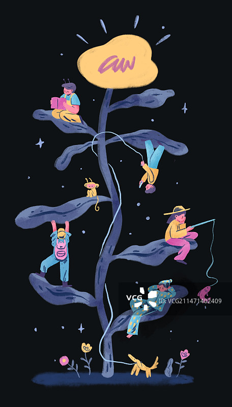 多人在藤蔓旅行假期图片素材