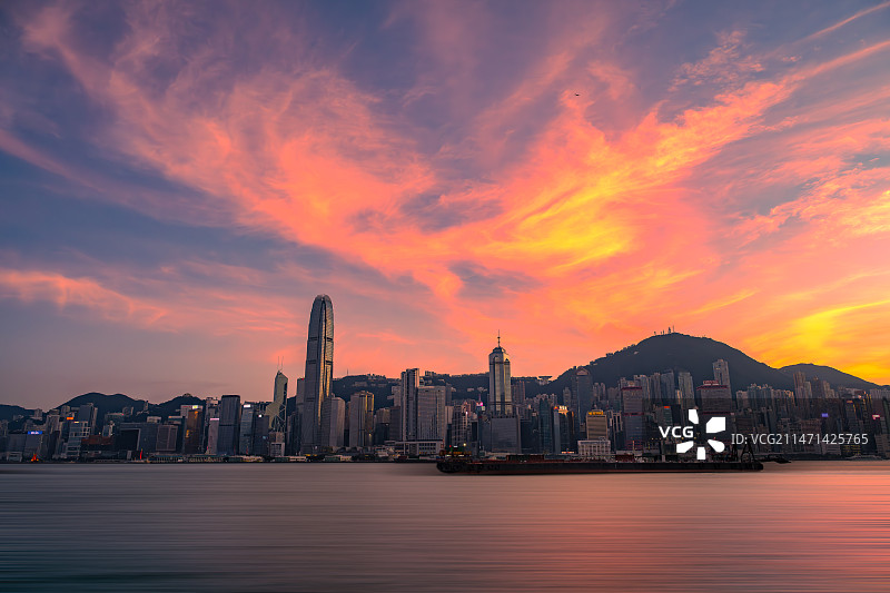 香港火烧云图片素材