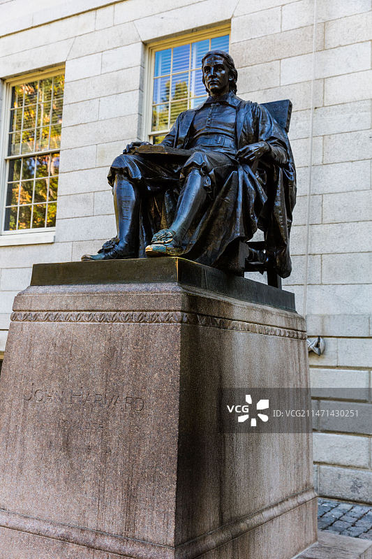 哈佛大学创始人哈佛塑像图片素材