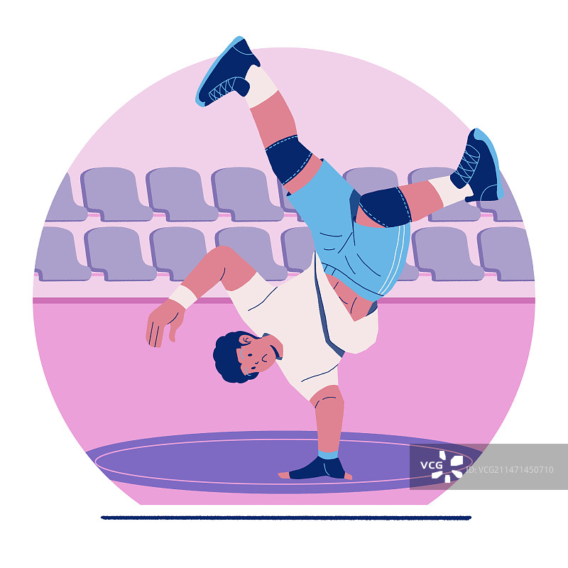 奥运会霹雳舞扁平风插画图片素材