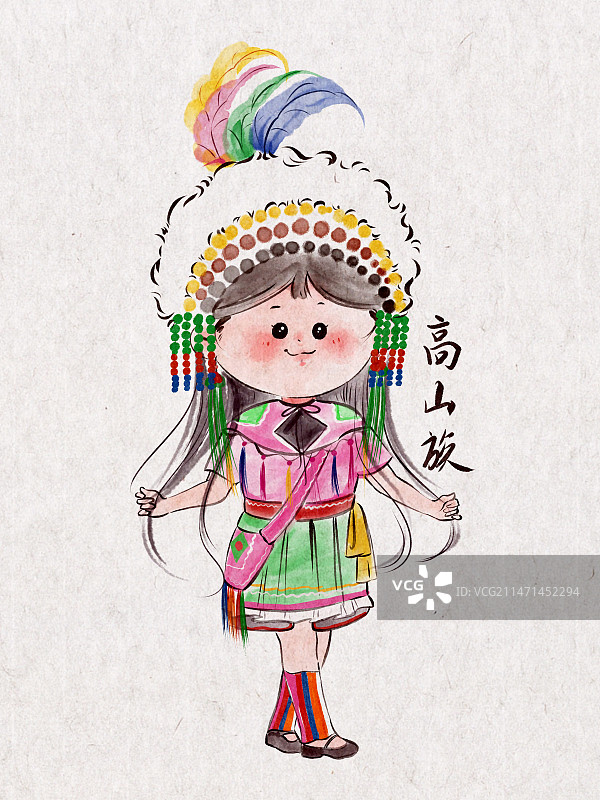 高山族少女图片素材