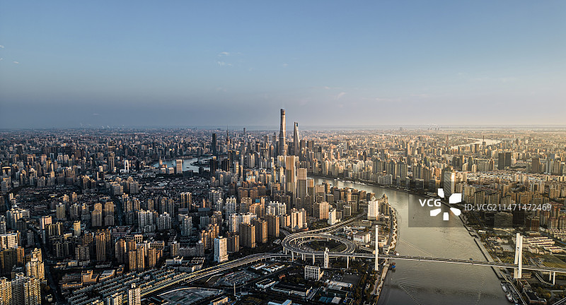 城市风光高视角陆家嘴风光图片素材