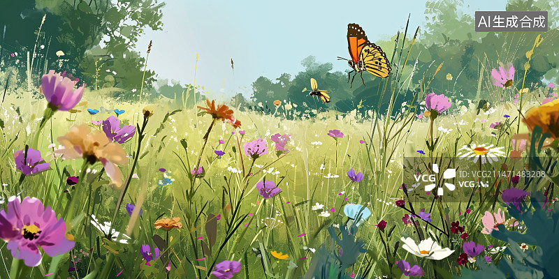 【AI数字艺术】春天插画图片素材