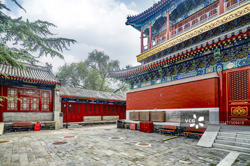 北京万寿寺古建筑风景图片素材
