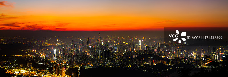 梧桐山深圳城市全景图片素材