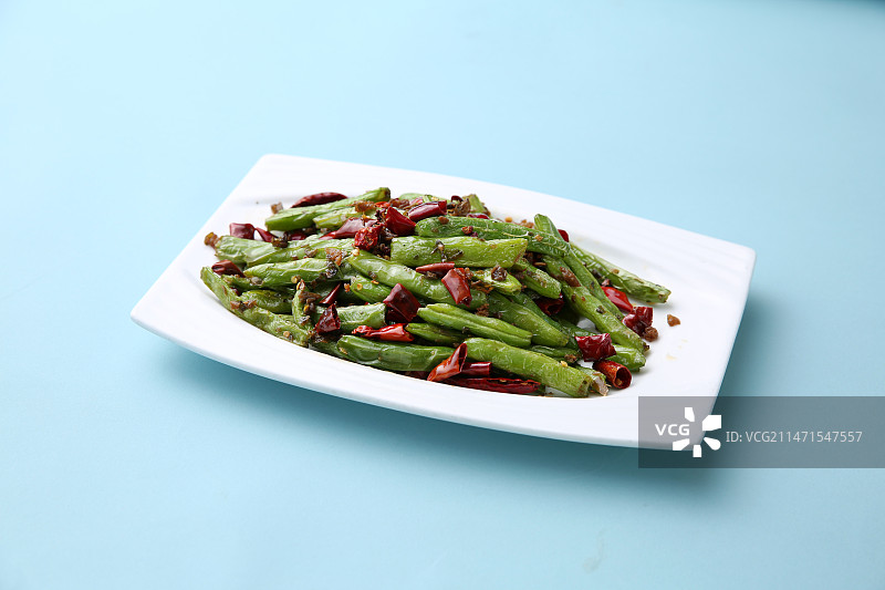 辣椒炒四季豆图片素材