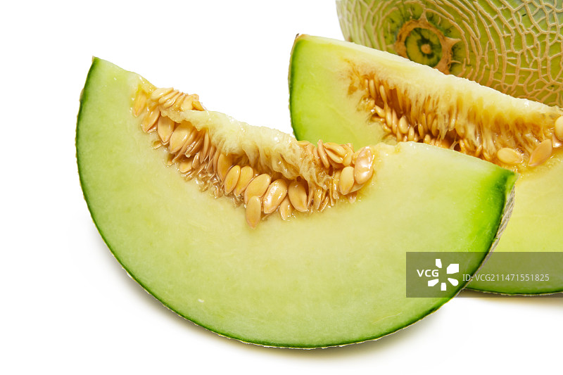 海南网纹瓜 网纹蜜瓜 西州蜜瓜 玫珑蜜瓜 冰淇淋玫珑瓜 网纹哈密瓜 脆甜西州蜜瓜 棚拍 白底图图片素材