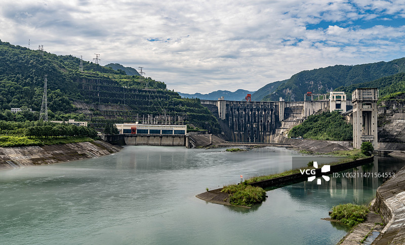 湖北清江隔河岩水电站大坝图片素材