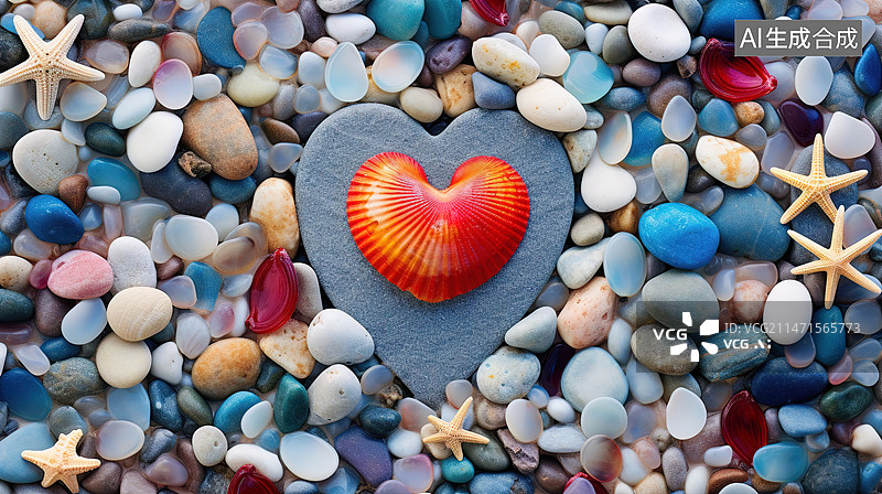 【AI数字艺术】海滩的各种石头图片素材