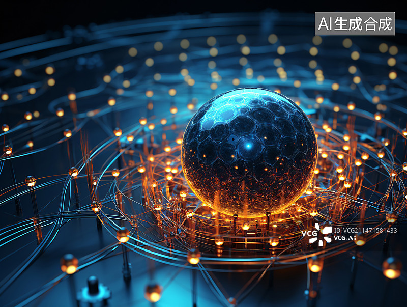 【AI数字艺术】量子计算力学 科学技术抽象背景图片素材