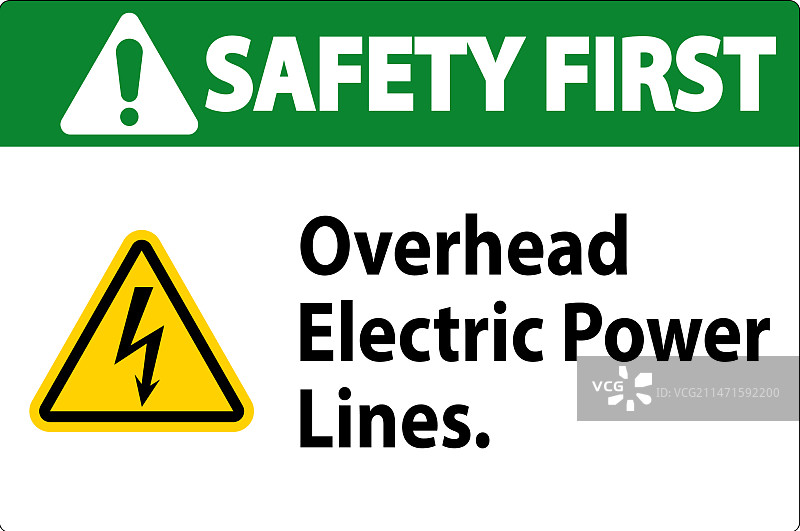 安全第一标志牌：高压电线图片素材