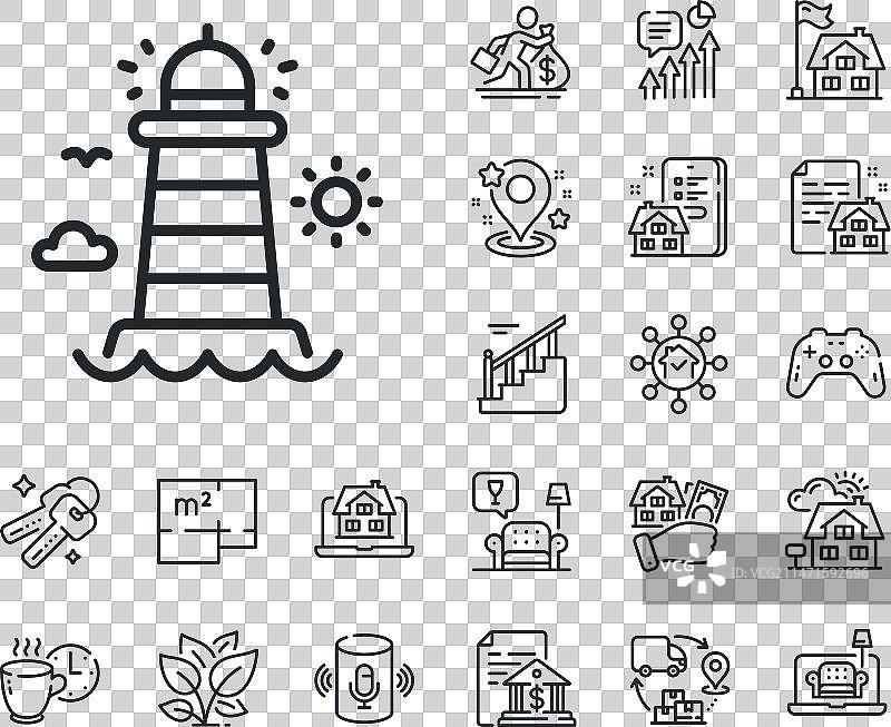 灯塔线图标烽火台标志图片素材