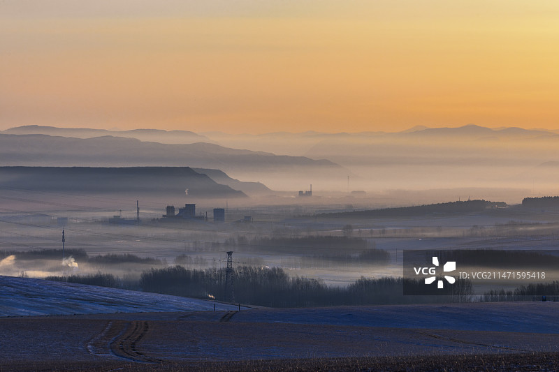 霍林河矿区晨景图片素材