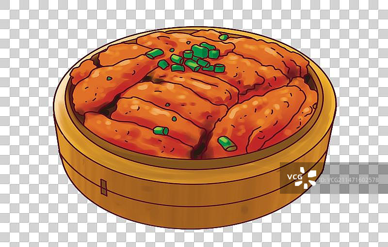 武汉粉蒸肉美食插画免抠素材图片素材