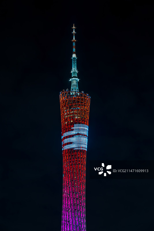 广州地标广州塔猎德大桥夜景图片素材